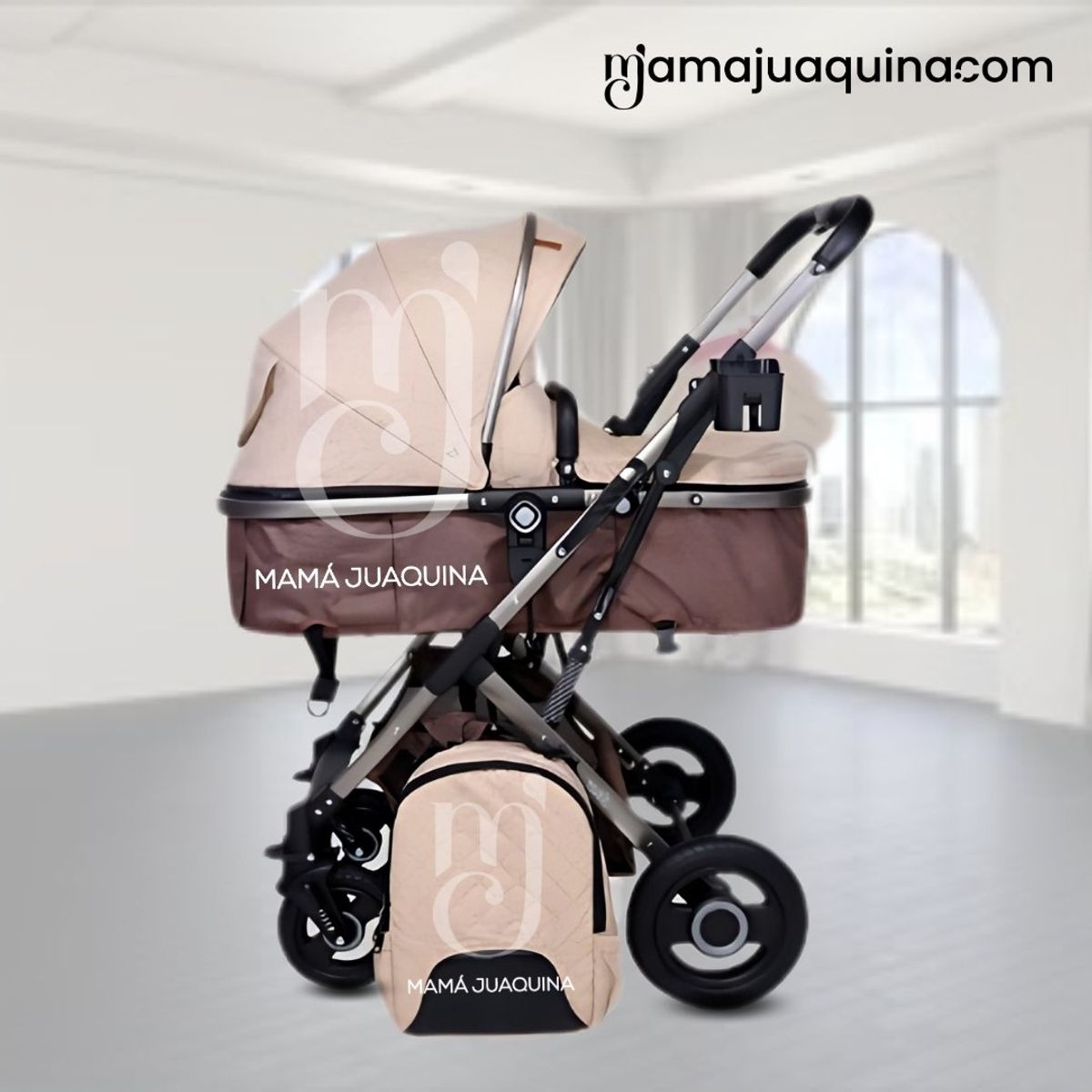 BABY - Coche Moisés Travel System «STAR VIP» con Porta bebé Beige