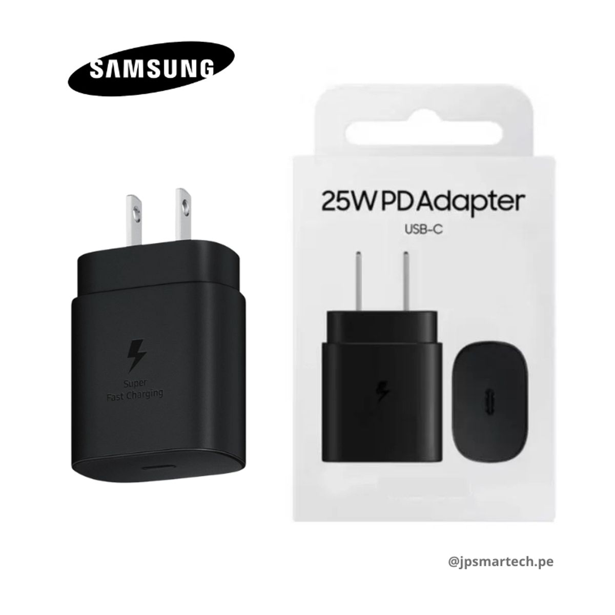 SAMSUNG - CARGADOR SAMSUNG ADAPTADOR 25W - SOLO CUBO - NEGRO - ORIGINAL