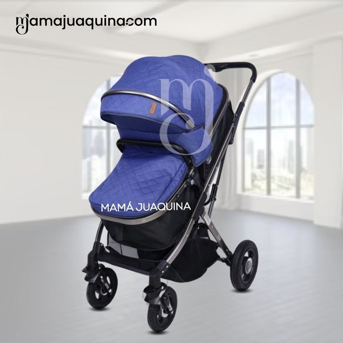 Baby - Coche Moisés Travel System «STAR VIP» con Porta bebé Blue