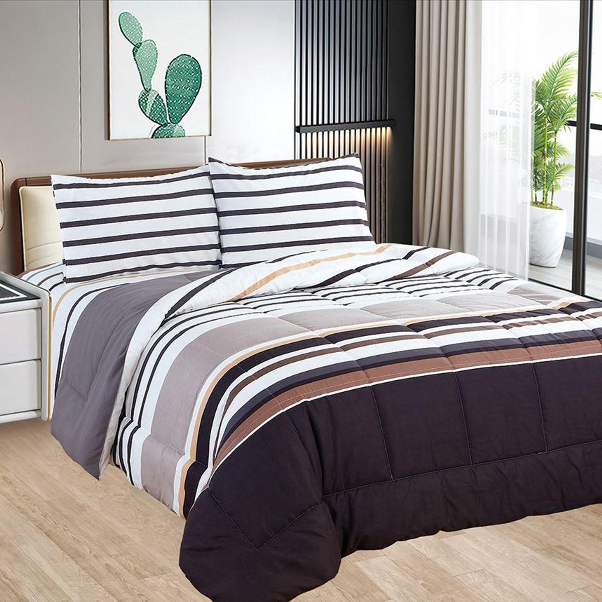 CASATEX - Edredón + Juego de sábanas King size 100% Algodón