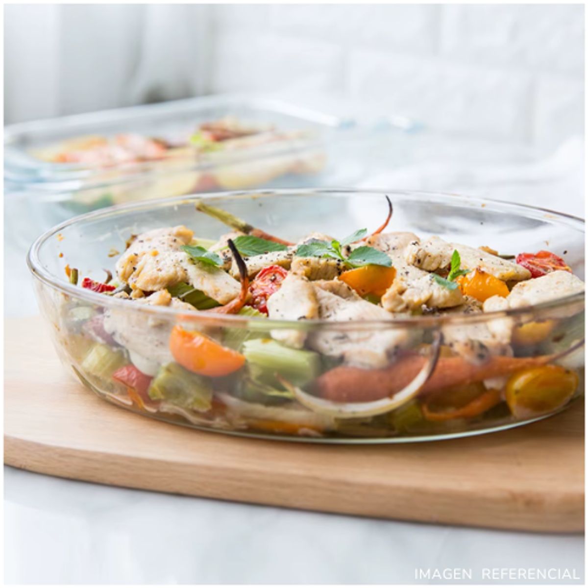 INSPIRA MARKET - Fuente Bandeja de Vidrio 3L Elegante x1 UND