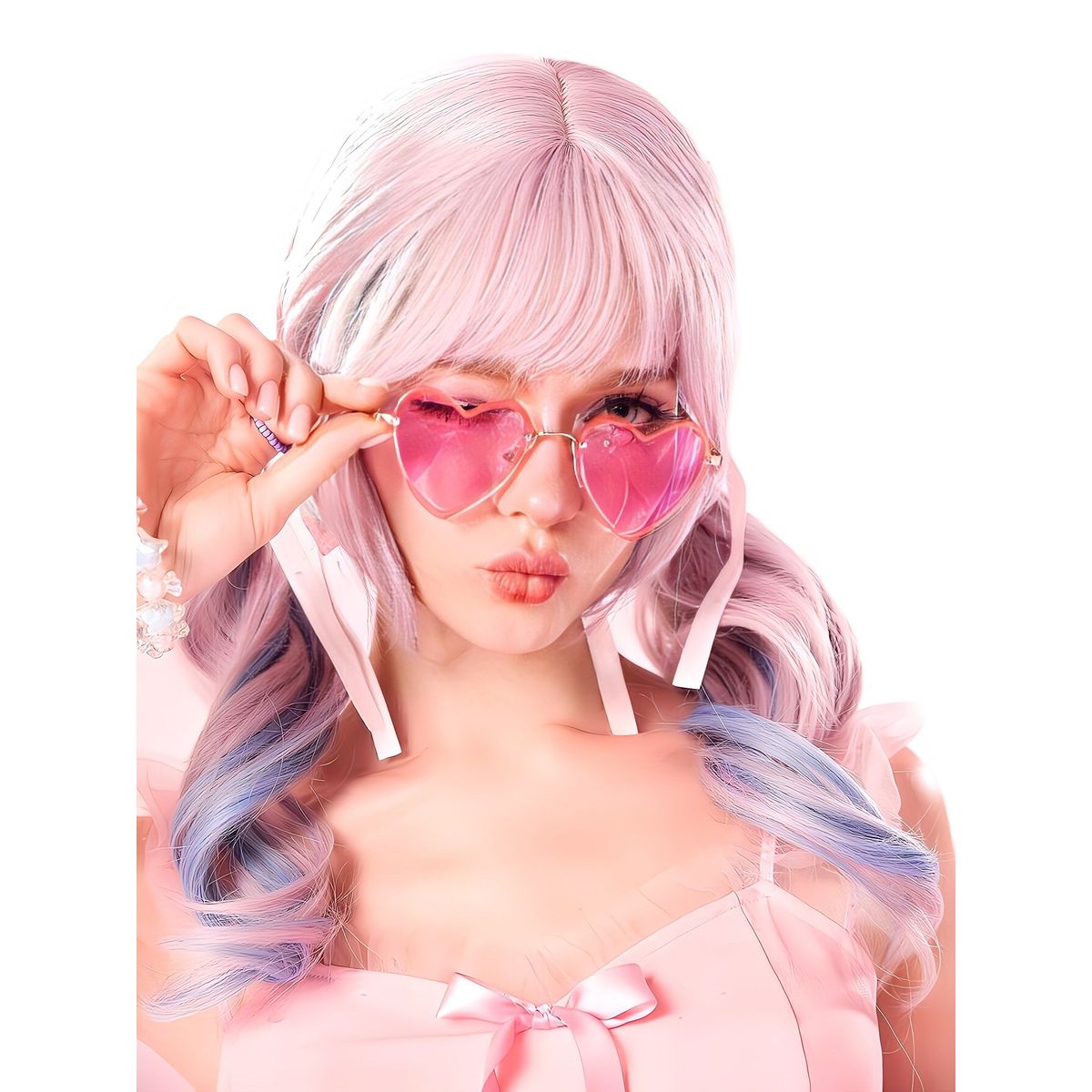 GENERICO - LENTES LOLITA CORAZON ROSADO N-002