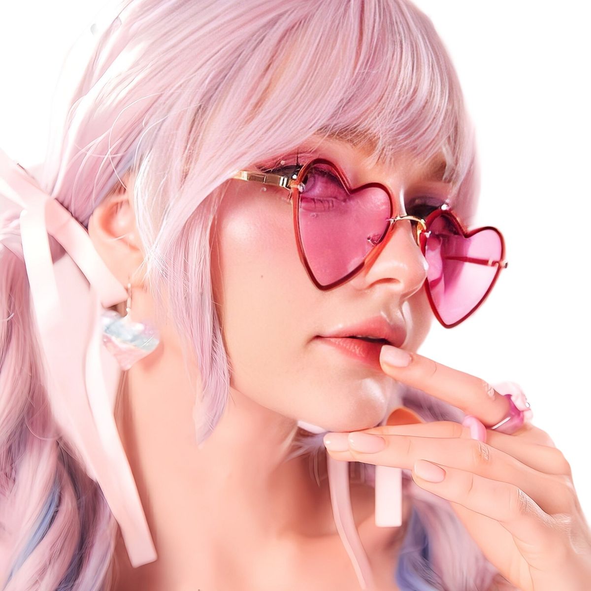 GENERICO - LENTES LOLITA CORAZON ROSADO N-002