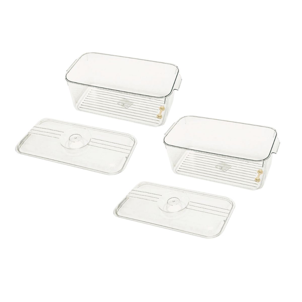 INSPIRA - Pack de 2 Cajas de Almacenamiento para Refrigerador con Drenaje 15 cm