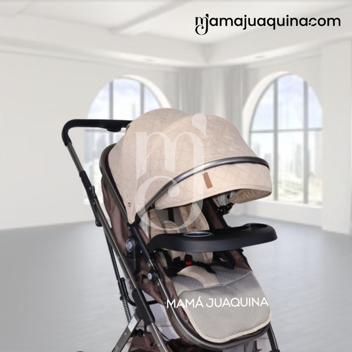 BABY - Coche Moisés con Mochila Pañalera «STAR» Beige