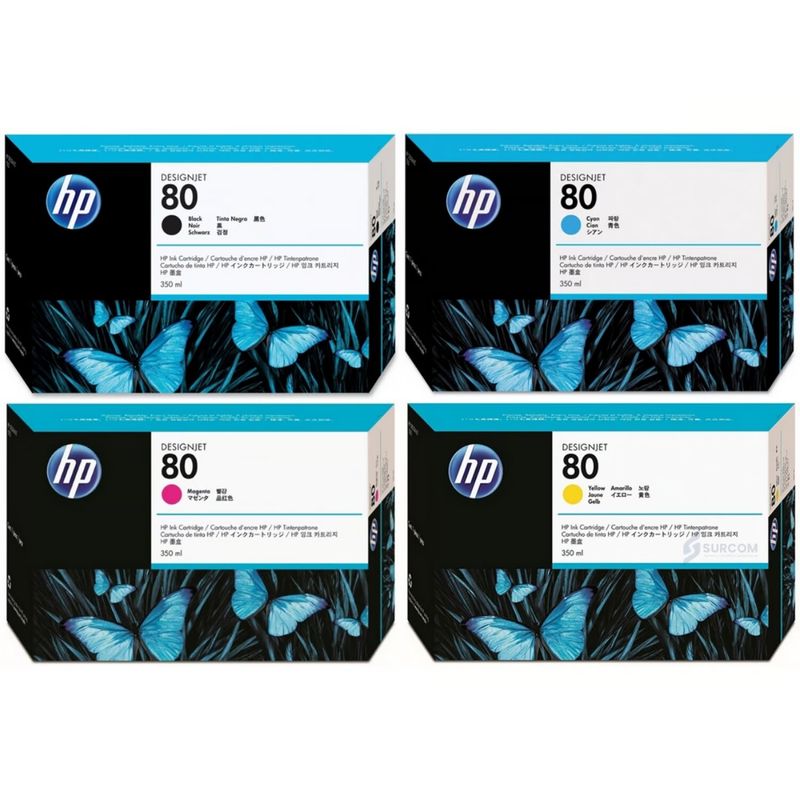 HP - Kit de Cartuchos de Tinta HP 80 (350 ml) Original