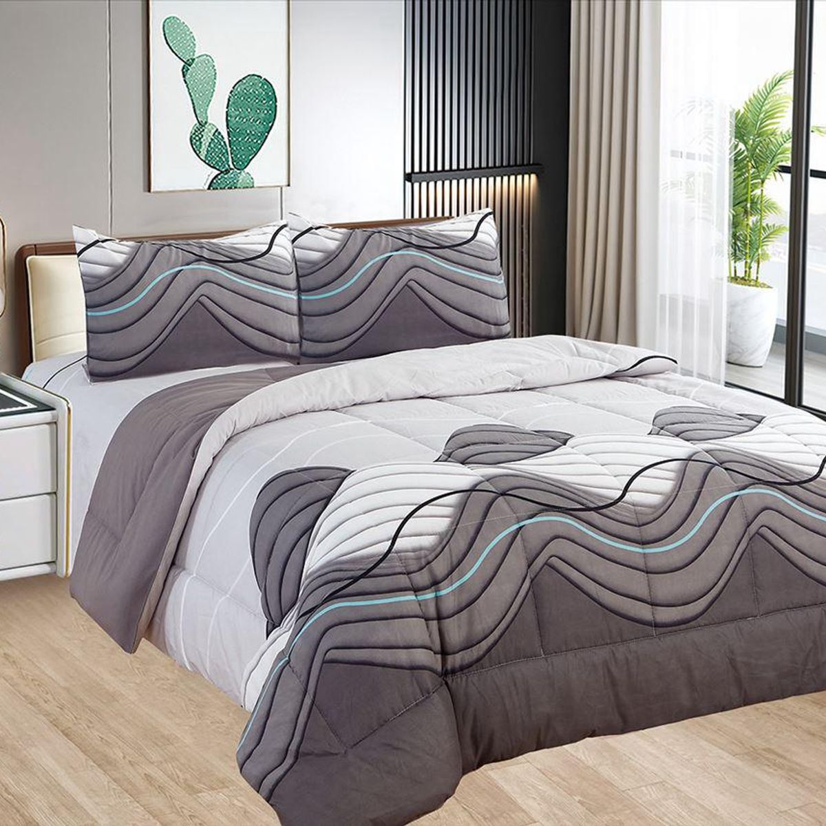 CASATEX - Edredón + Juego de sábanas King size 100% Algodón