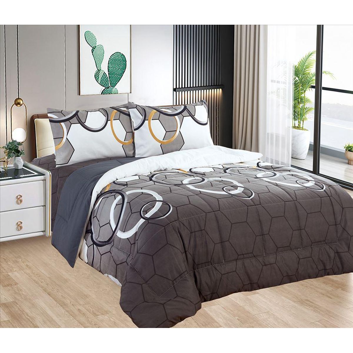 CASATEX - Edredón + Juego de sábanas King size 100% Algodón