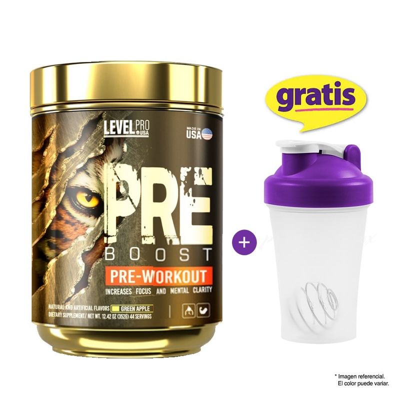 LEVEL PRO - Level Pro Pre- Entreno Pre Boost 352 gr Fruit Punch + Shaker