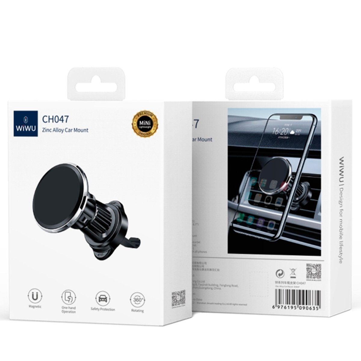 WIWU - Soporte Magnético Para Coche WIWU Ch047 Serie Zinc Negro