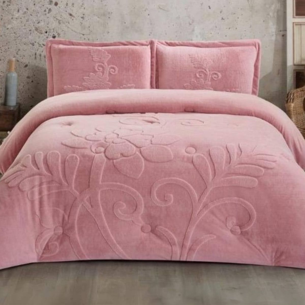 VENEZIA - Edredón 2 Plz Piel de Angel con Piel de Conejo Alto Relieve y Sábanas