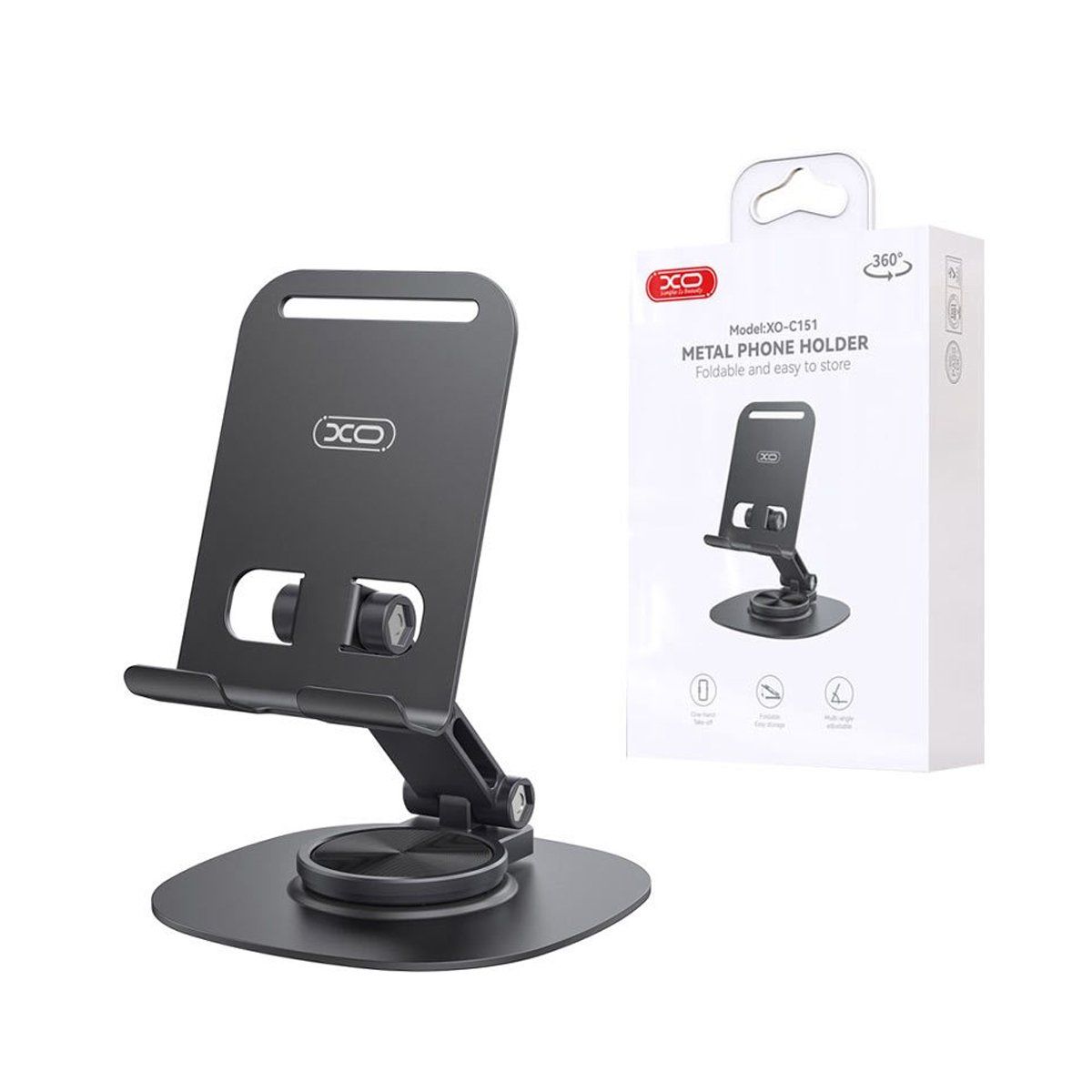 XO - Soporte Metálico De Escritorio XO-C151 Para Celular O Tablet Gris