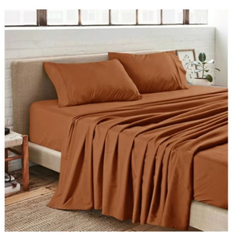 GENERICO - juego de sabanas bramante queen Marrón