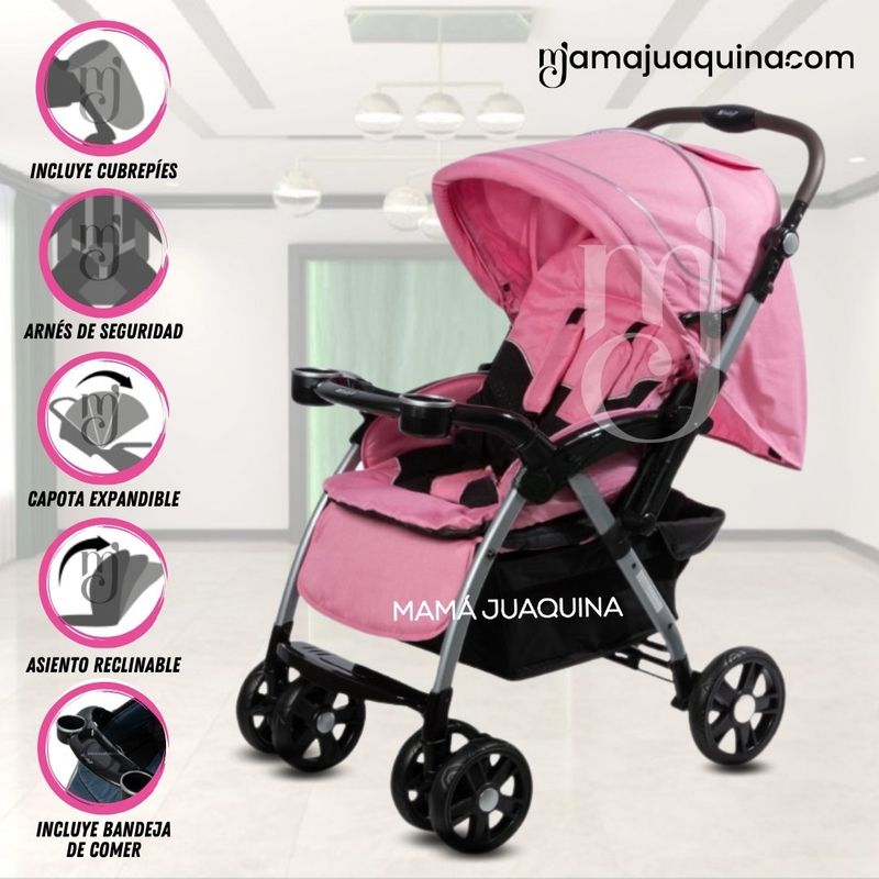 BABY - Coche Cuna De Lujo «YODIE» Pink