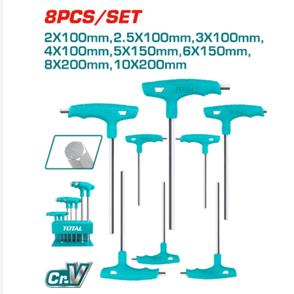 TOTAL TOOLS - KIT LLAVES HEXAGONALES EN T