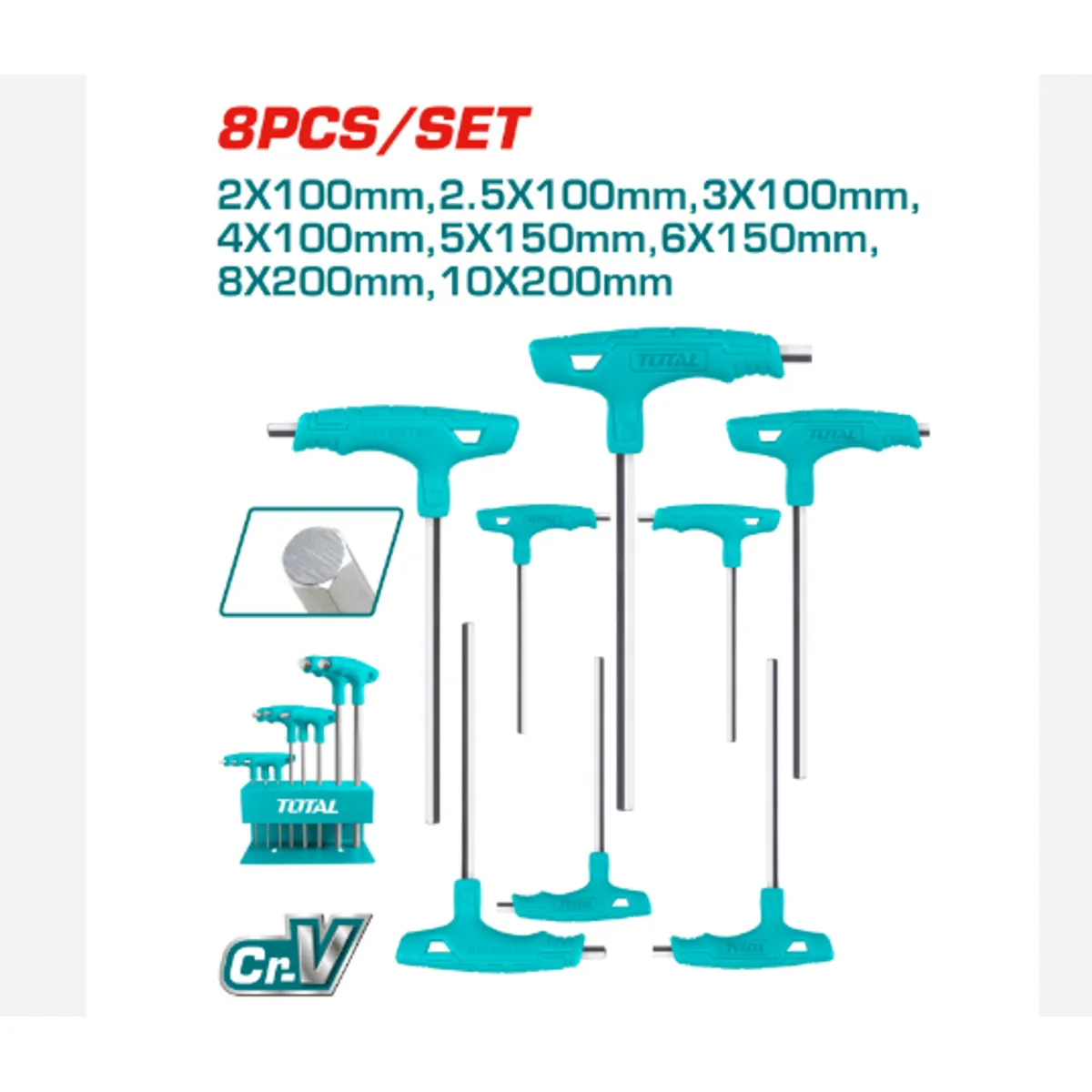TOTAL TOOLS - KIT LLAVES HEXAGONALES EN T