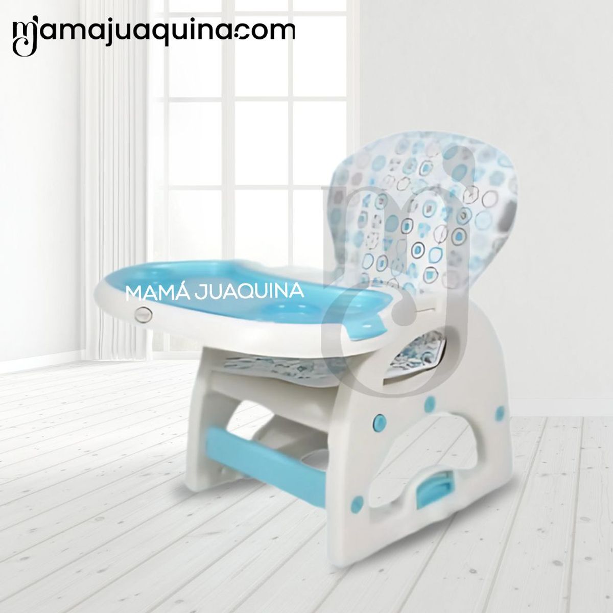 BABY - Silla de Comer 3 en 1 «VELLYER» Light Blue