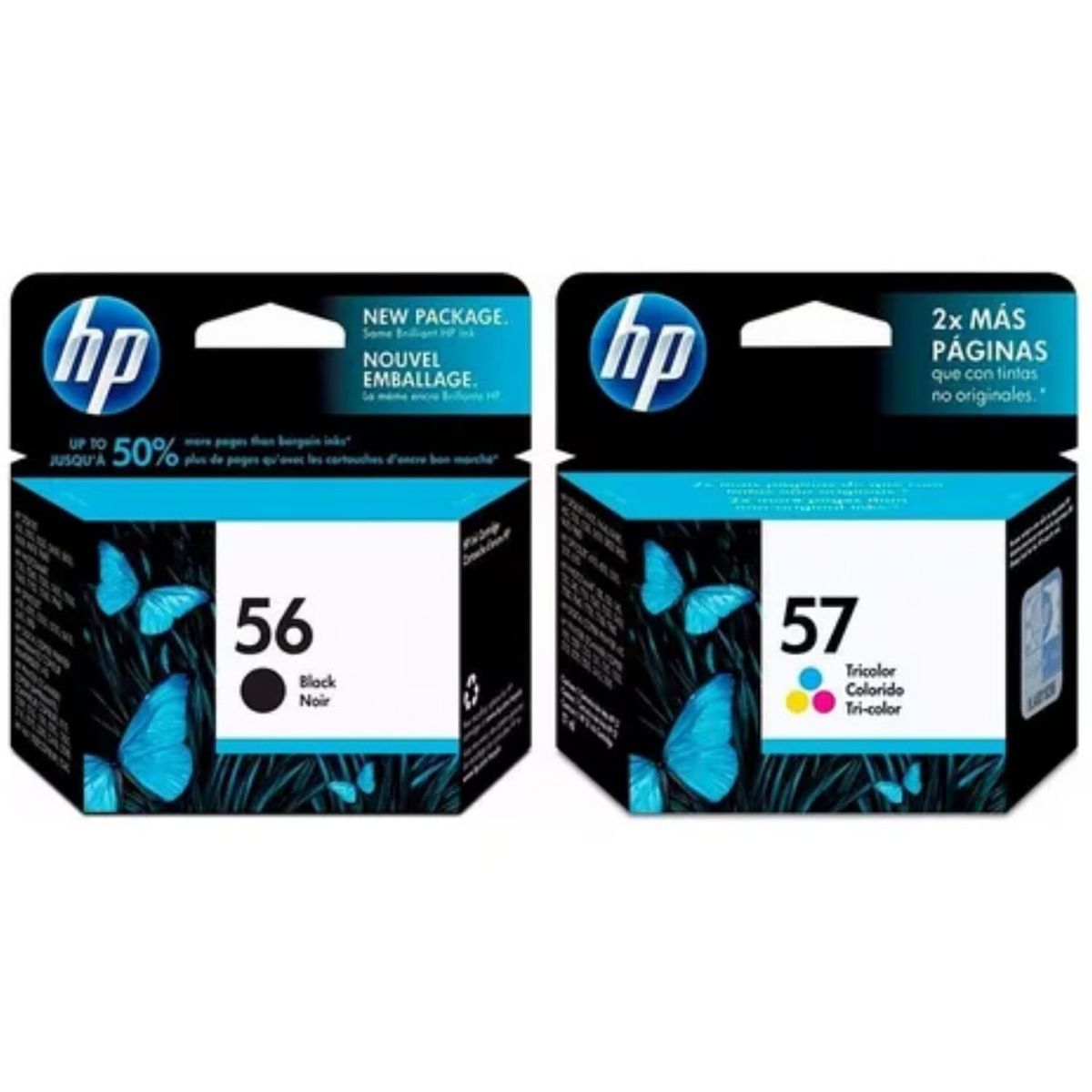 HP - Cartucho HP 56 Negro y HP 57 Tricolor Original