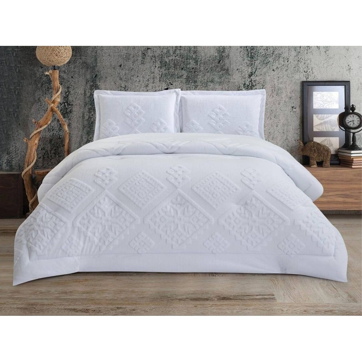 VENEZIA - Edredón King Piel de Angel con Piel de Conejo Alto Relieve y Sábanas