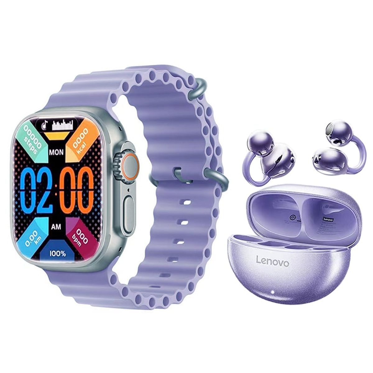 LENOVO - Lenovo TA140 Audífonos-Morado y Toumi S10 Ultra Reloj Inteligente-P