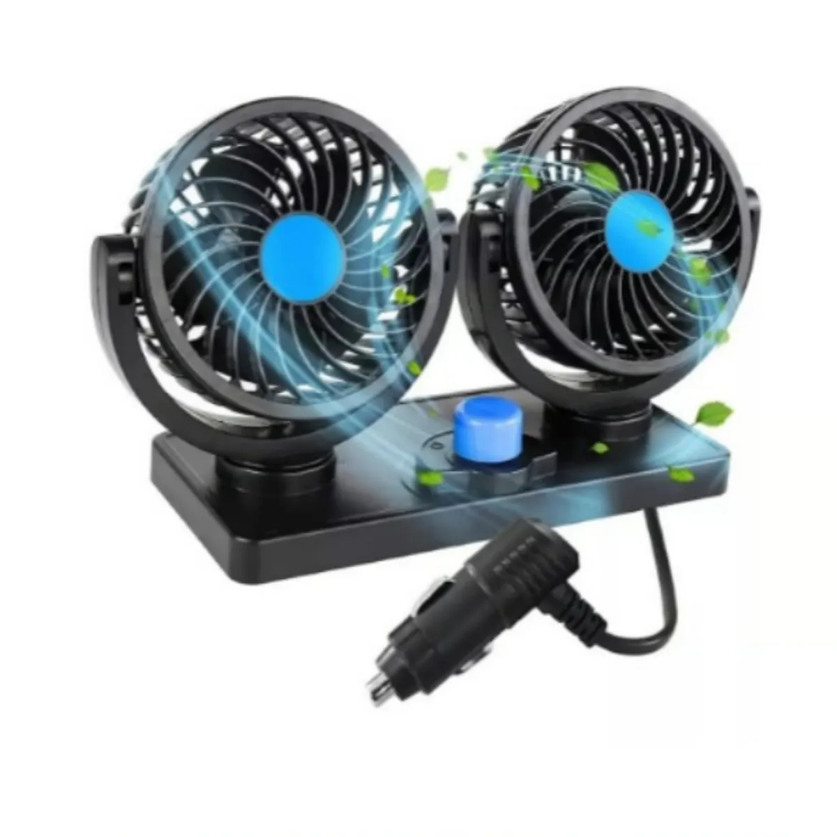 GENERICO - VENTILADOR PARA AUTO DE DOBLE CABEZAL 360°