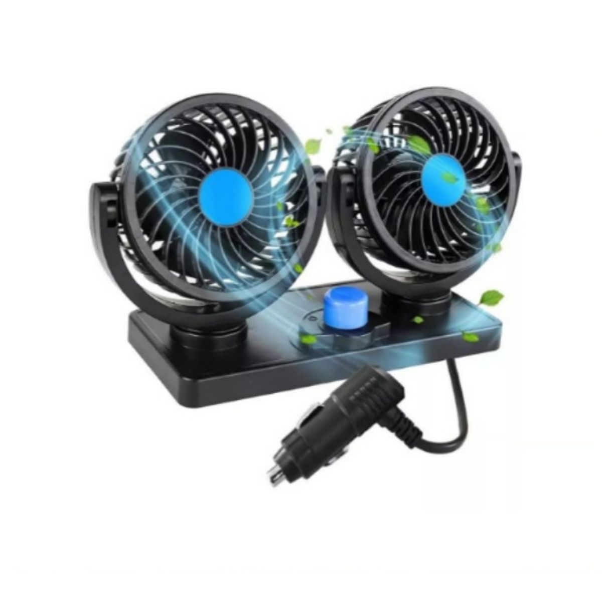 GENERICO - VENTILADOR PARA AUTO DE DOBLE CABEZAL 360°
