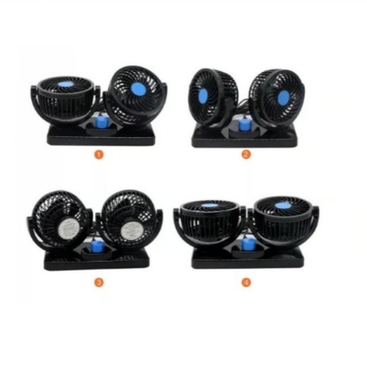 GENERICO - VENTILADOR PARA AUTO DE DOBLE CABEZAL 360°