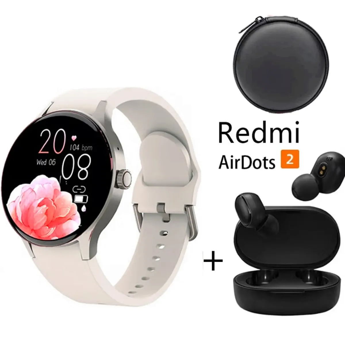 XIAOMI - Smartwatch Y80-Blanco y Audifonos Redmi AirDots 2 y Estuche
