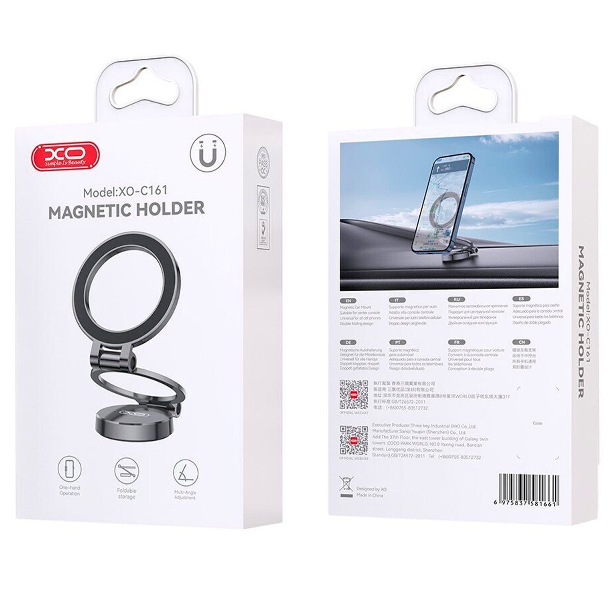 XO - Soporte Magnético Plegable Para Celular XO-C161 Gris