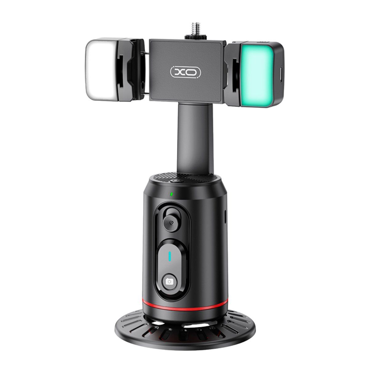 XO - Estabilizador De Celular Gimbal XO Ss16 Con Seguimiento Facial Y Luz Negro