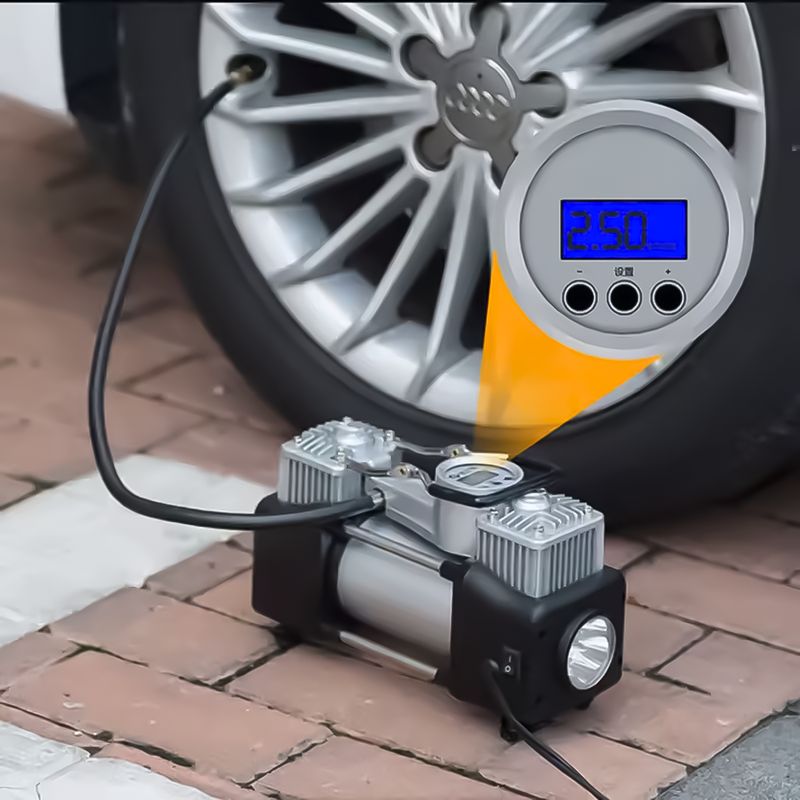 GENERICO - Compresor de Aire Doble Pistón 12v 200 PSI Camioneta Camion