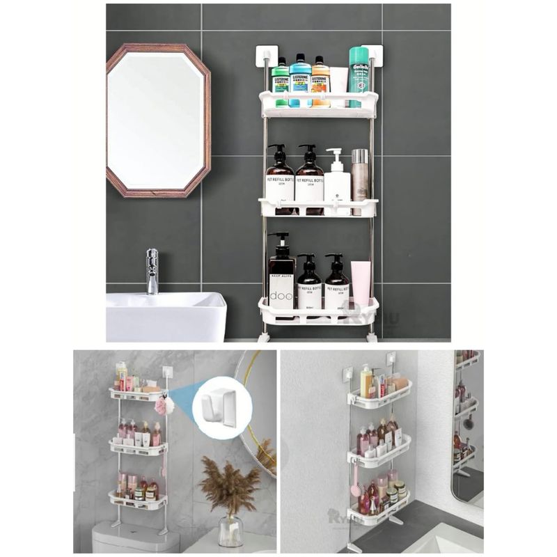 GENERICO - ORGANIZADOR REPISA DE BAÑO O DUCHA 3 NIVELES BLANCO