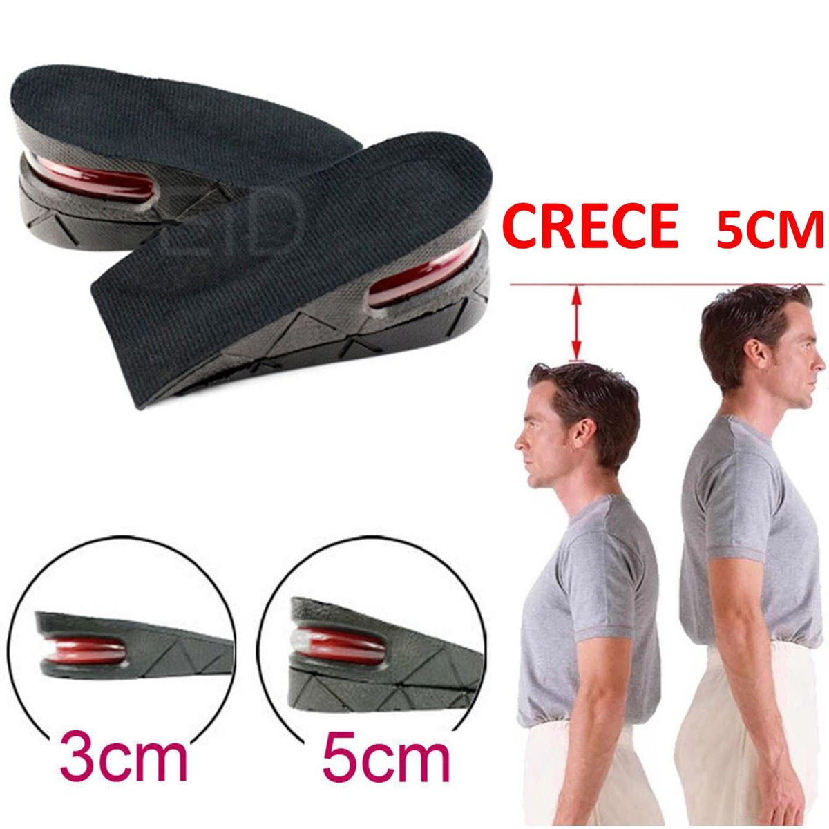 OEM - Plantilla para Incrementar de Estatura hasta 5cm Regulable