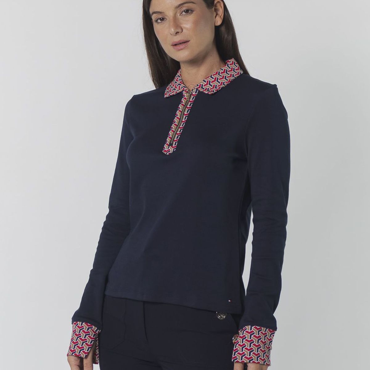 TOMMY HILFIGER - L/S INTRLCK ZPPL- SLD TH