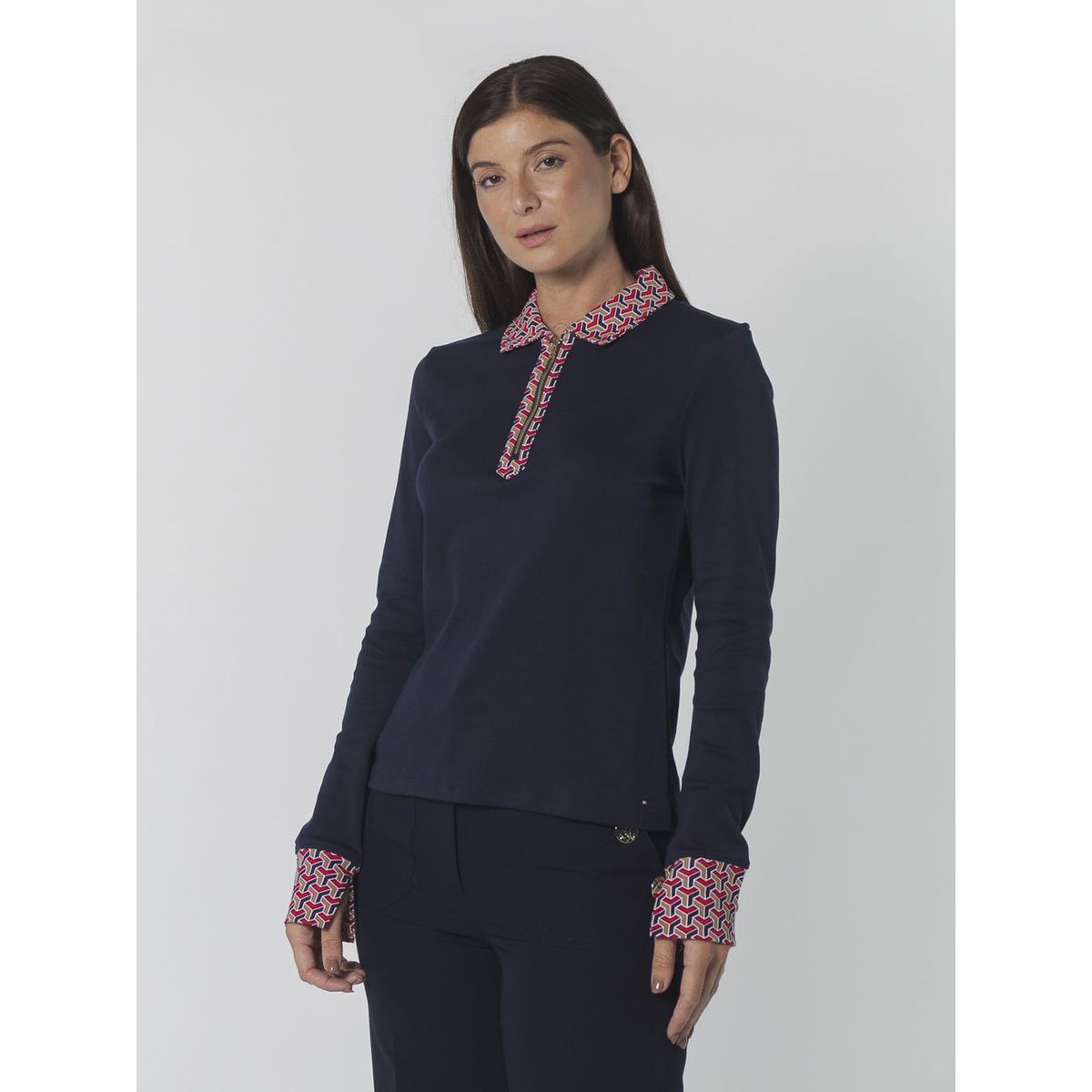 TOMMY HILFIGER - L/S INTRLCK ZPPL- SLD TH