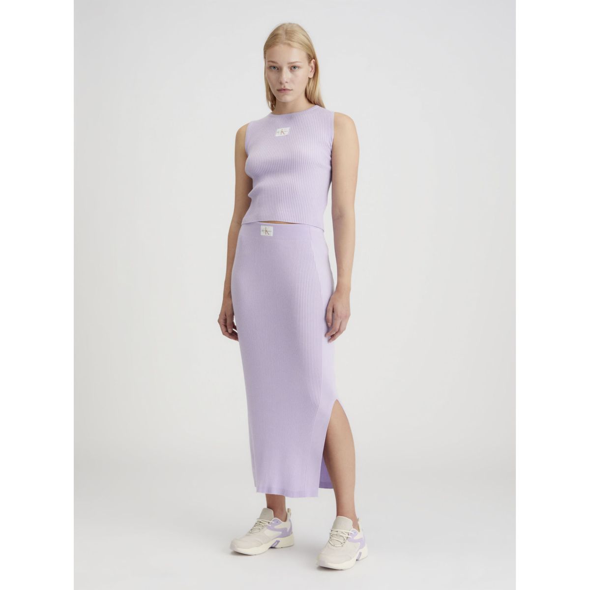 CALVIN KLEIN - FALDA WOVEN LABEL SWEATER SKIRT