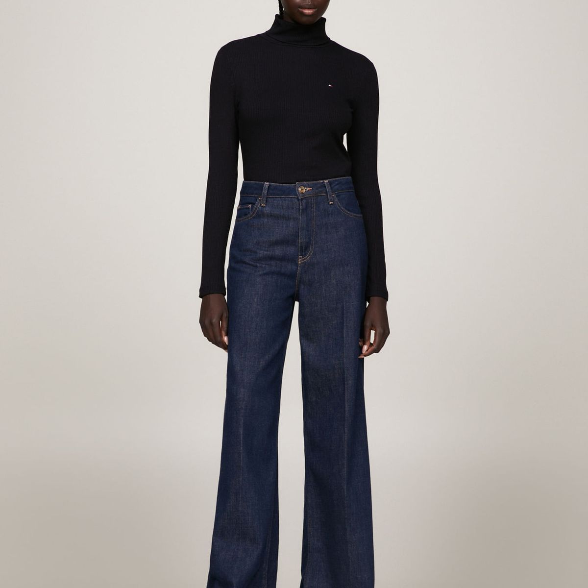 TOMMY HILFIGER - CAMISETA M/L SLIM 5X2 RIB ROLL-NK LS