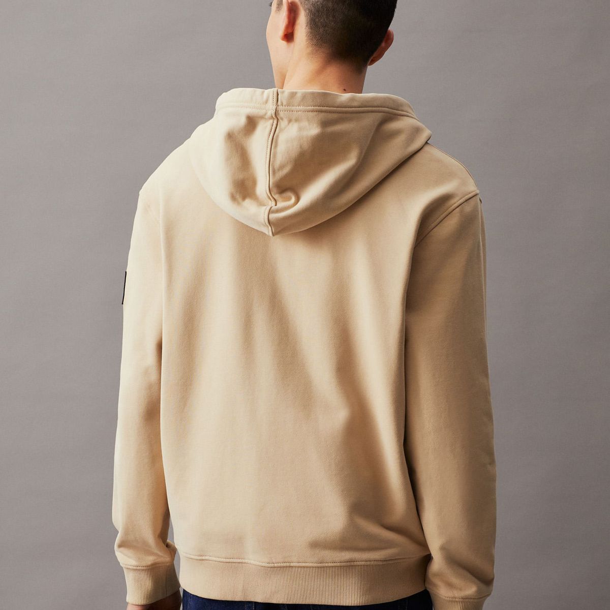 CALVIN KLEIN - SWEATSHIRT BADGE ZIP THROUGH HOODIE