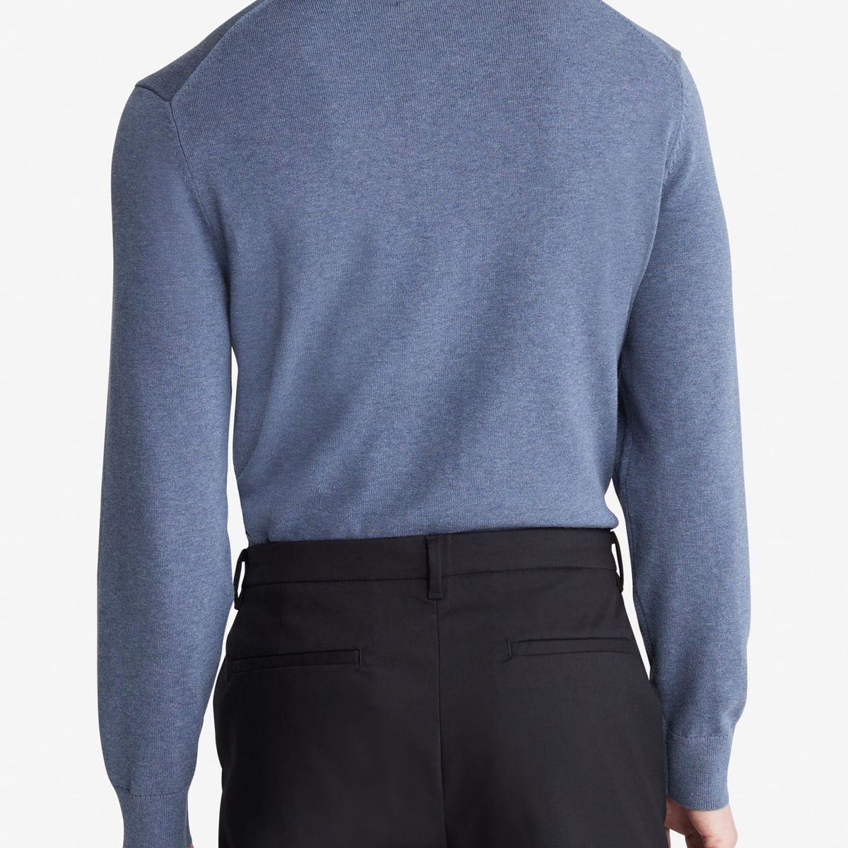 CALVIN KLEIN - SWEATER LS SLD SMOOTH COTTON CREW 12GG