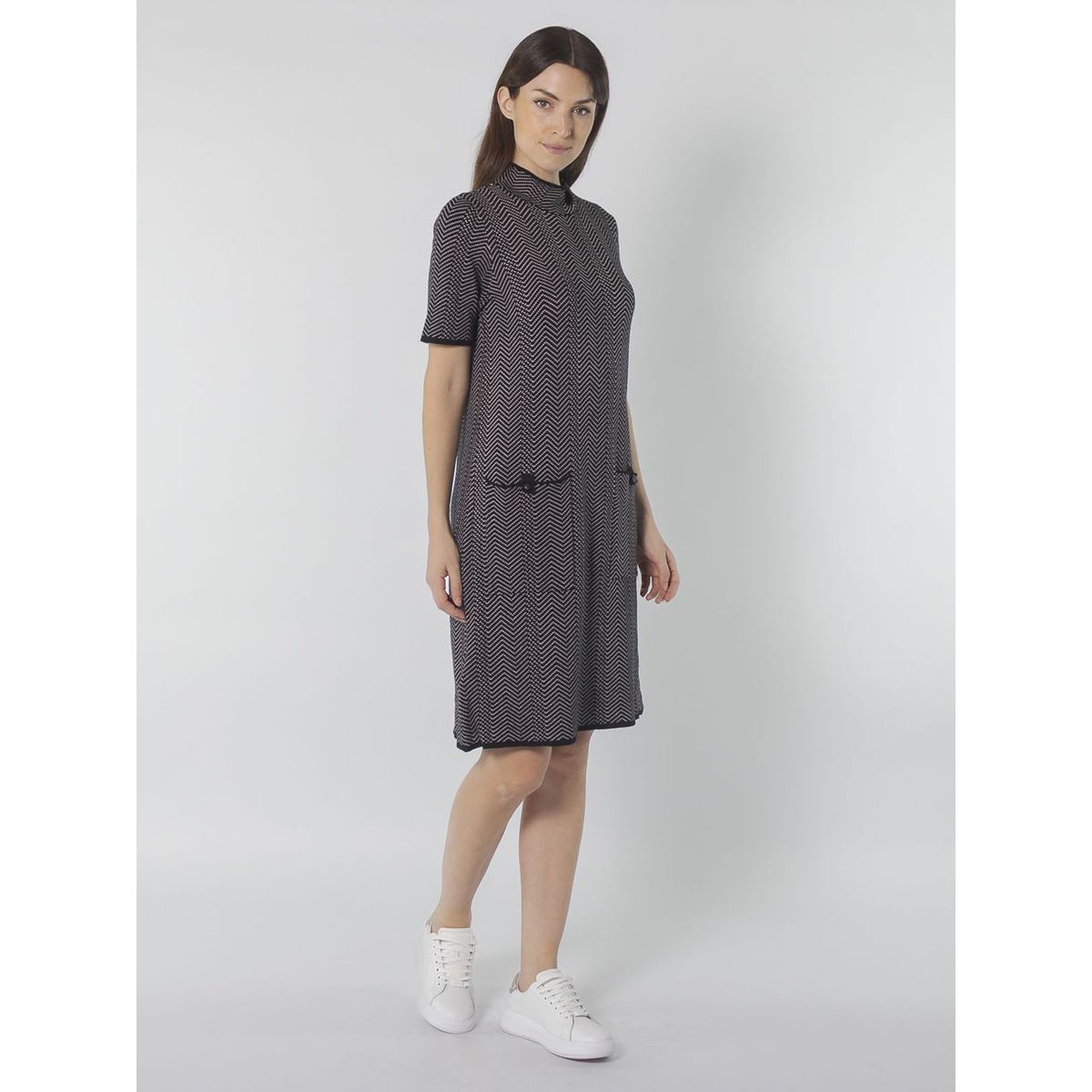 CALVIN KLEIN - VESTIDO GEOMETRIC POCKET SWEATER DRESS