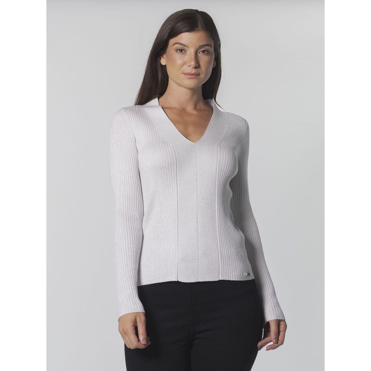 CALVIN KLEIN - SWEATER METALLIC V-NECK