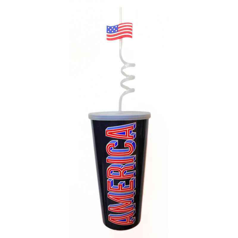 GENERICO - Vaso grande con sorbete en espiral - Diseño América
