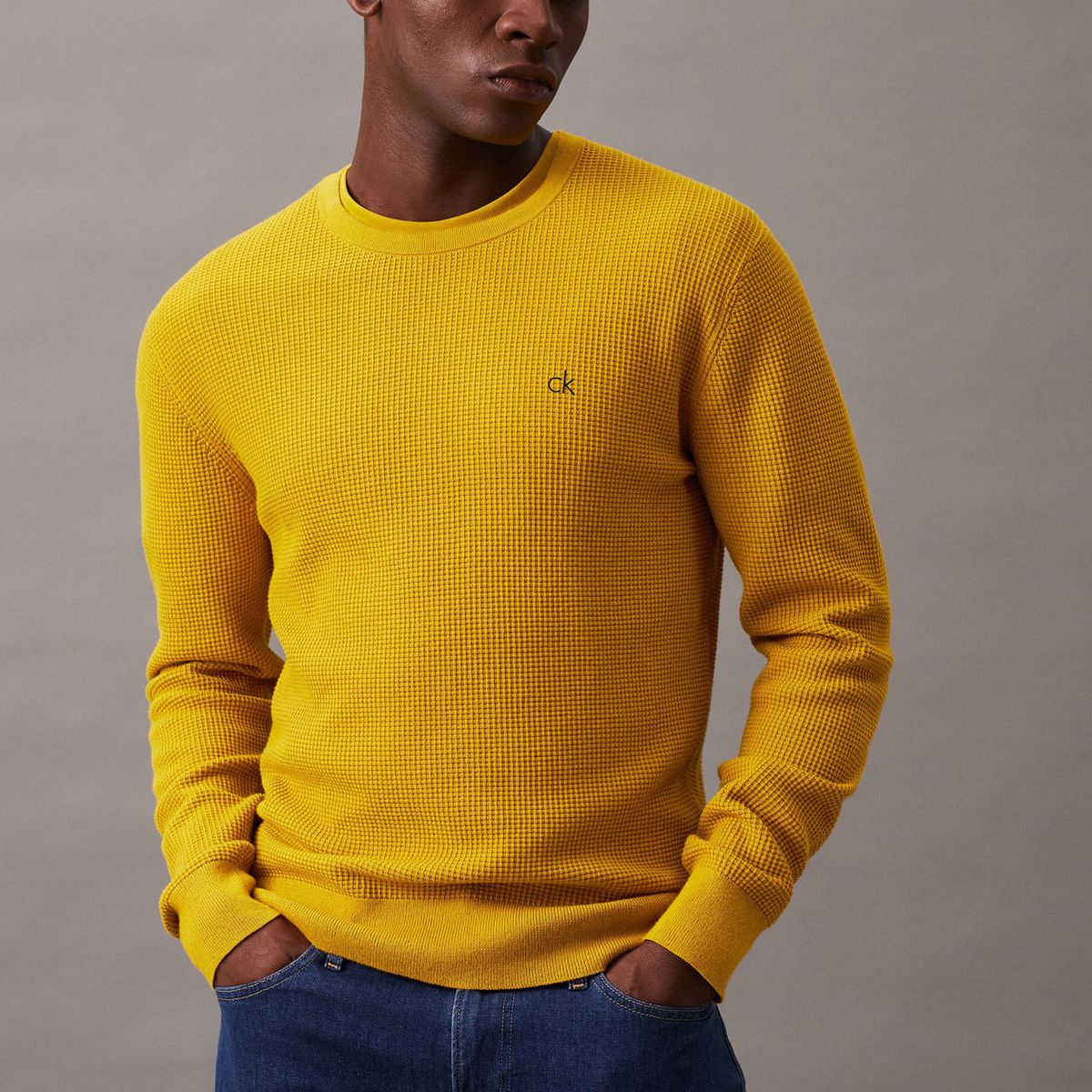 CALVIN KLEIN - SWEATER WAFFLE STRUCTURE SWEATER