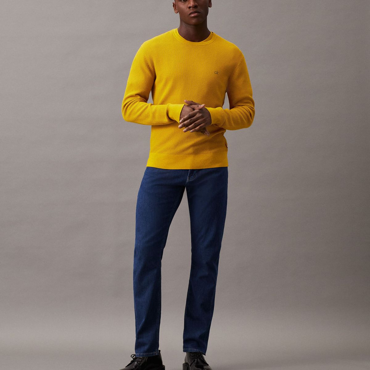 CALVIN KLEIN - SWEATER WAFFLE STRUCTURE SWEATER