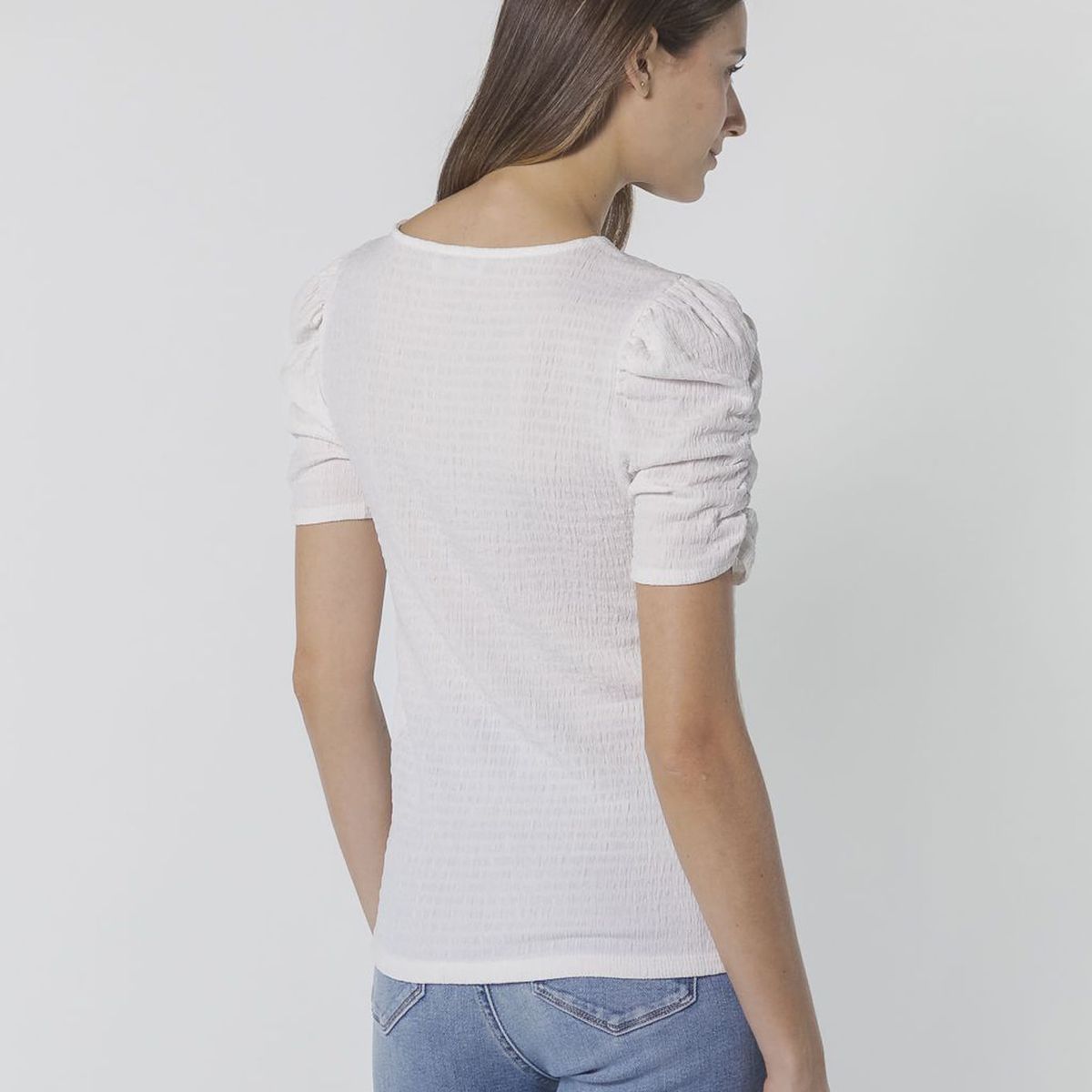 CALVIN KLEIN - BLUSA TEXT RUCHED S/S