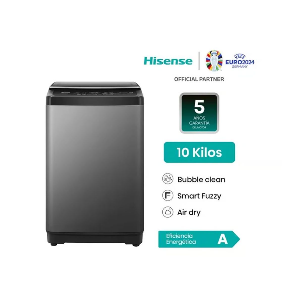 HISENSE - LAVADORA HISENSE WT3J1023UT Carga Superior Gris 10KG