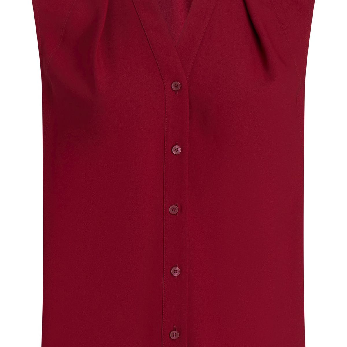 CALVIN KLEIN - BLUSA COLLARLESS SLEEVELESS BLOUSE