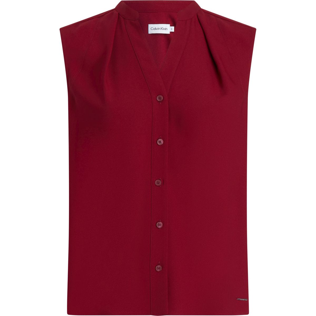 CALVIN KLEIN - BLUSA COLLARLESS SLEEVELESS BLOUSE