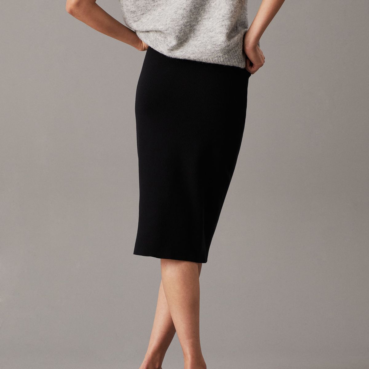 CALVIN KLEIN - FALDA WOVEN LABEL SWEATER SKIRT