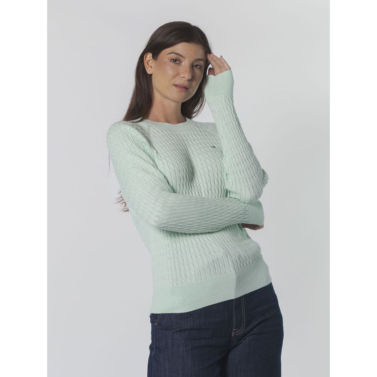 TOMMY HILFIGER - SWEATER CO CABLE C-NK SWEATER